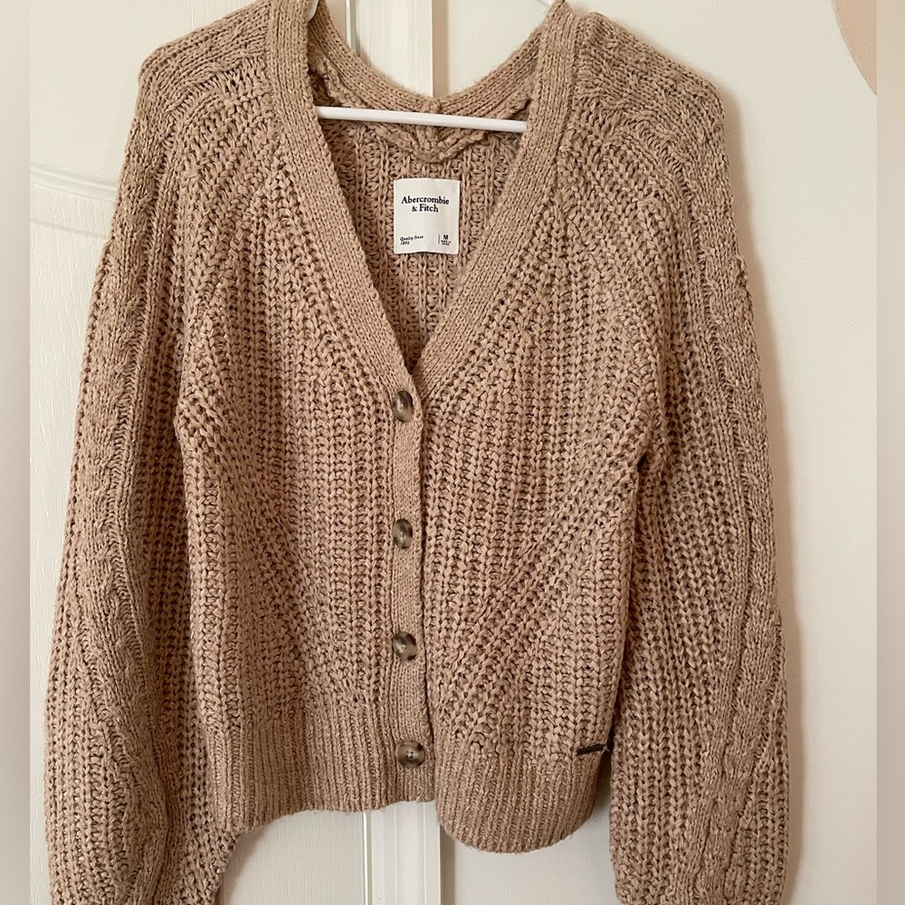 Abercrombie & Fitch Tan Cardigan Sweater